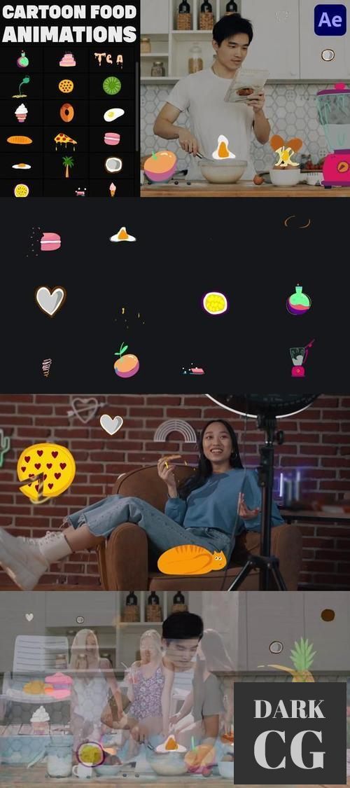 Cartoon Food Animations for After Effects 37208100