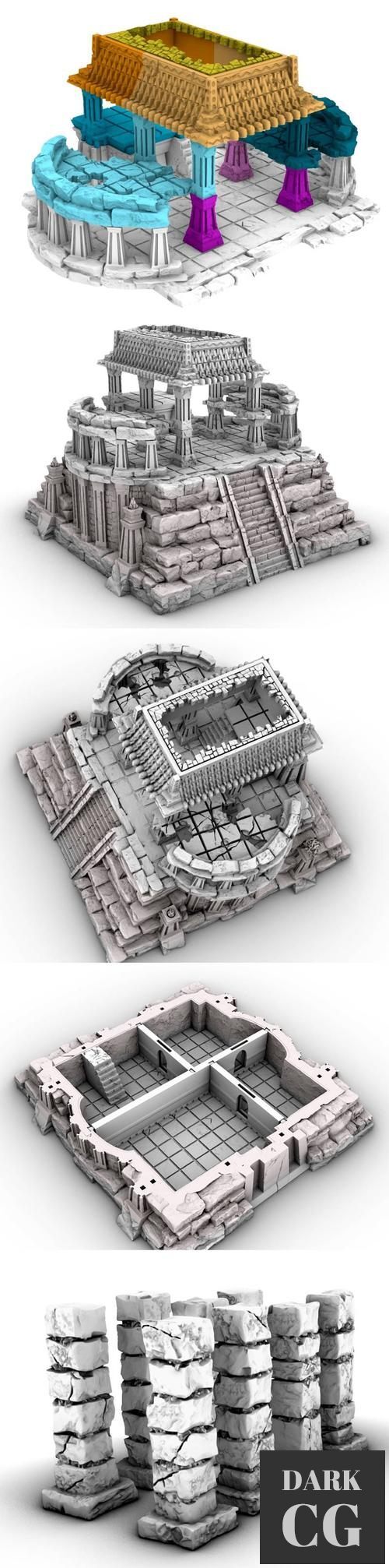 Game Scape3D - Evil Temple Part 2 and Stalagmites – 3D Print