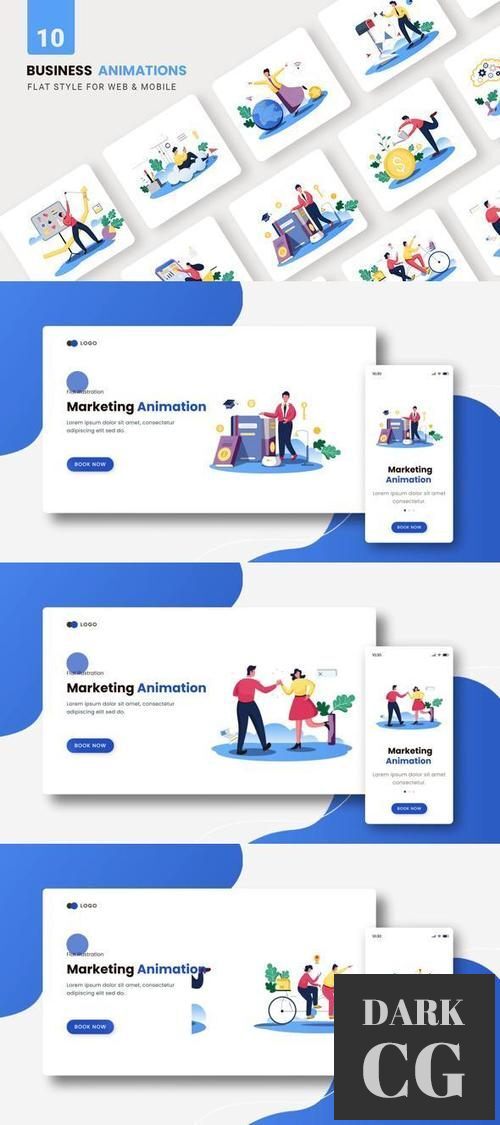Business Animations Flat Concept 37296123