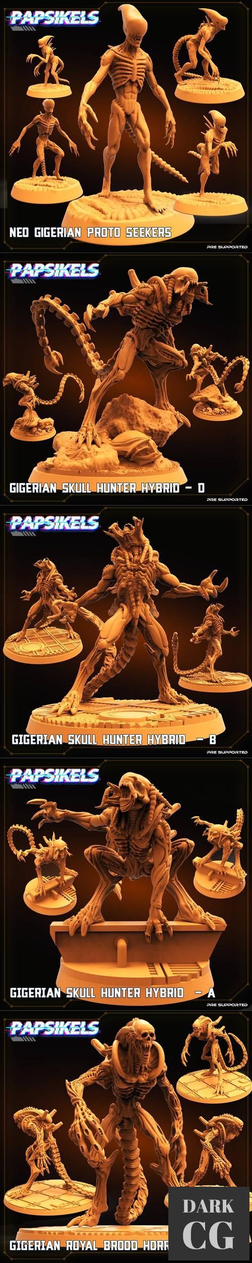 Aliens Papsikels solo models – 3D Print