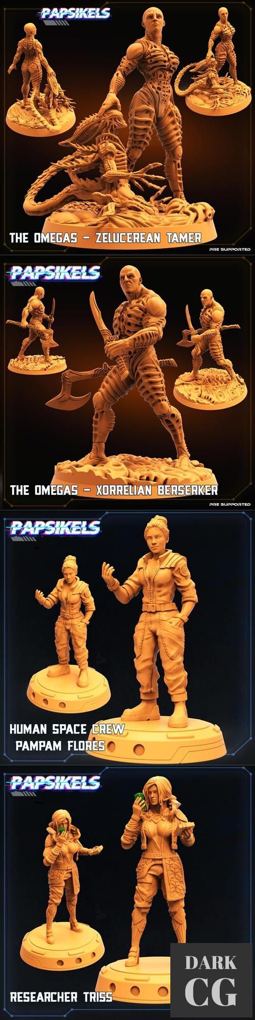 PapSikels Miniatures - Skullhunters and Omegas solo models – 3D Print