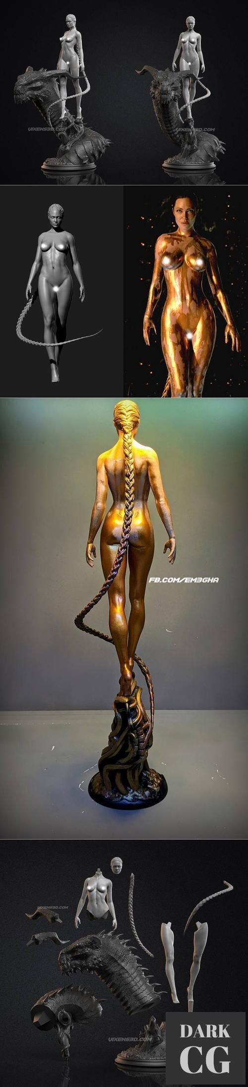 Megha L - Angelina Jolie - Grendel's Mother – 3D Print