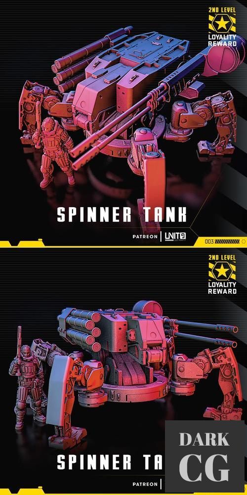 Unit 9 Loyalty Reward 3 - Spinner Tank – 3D Print