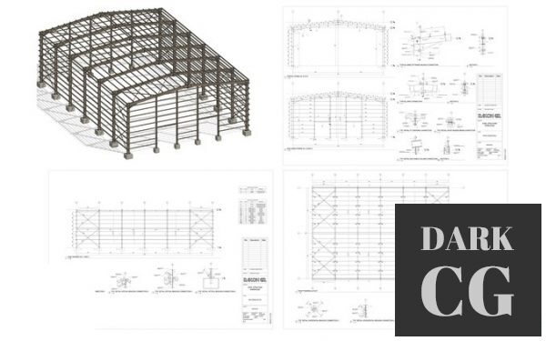 Revit 2022 Steel Structure Warehouse Erection Drawings