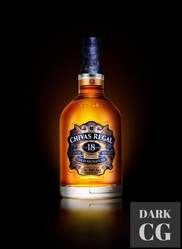 Retouching of a Whisky Bottle From Plain to Dramatic look