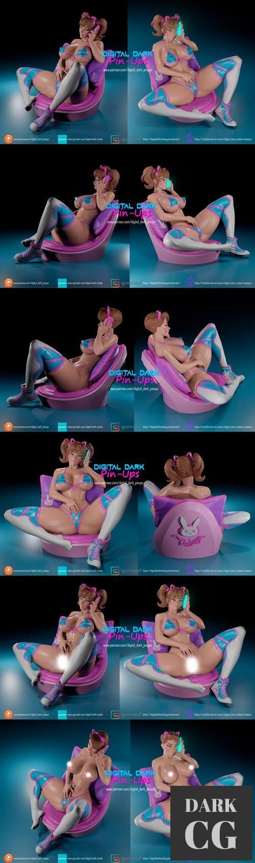 Digital Dark Pin-Ups Diva and Futa Version – 3D Print