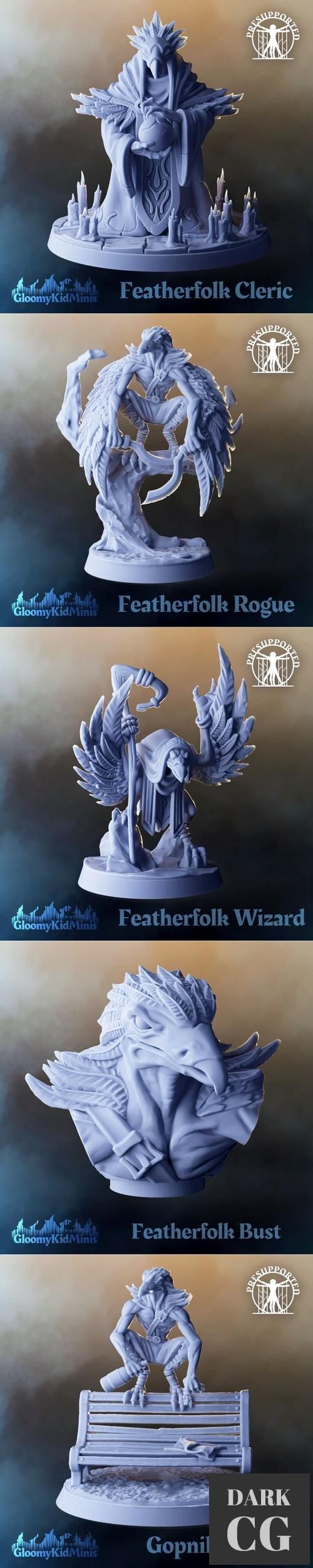 GloomyKidMinis - Feather Folk August 2021 – 3D Print