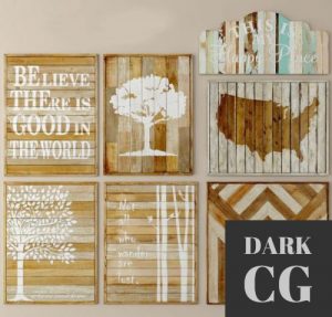 3D Model Decor boards pictures set 2