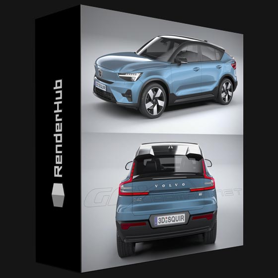 Renderhub Volvo C40 Recharge 2022 3D Model 3D Model  Recharge