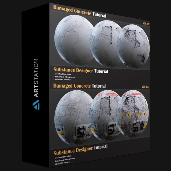 ArtStation Damaged Concrete Tutorial VOL 02