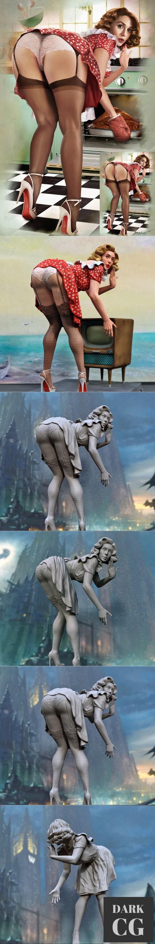 Wanda pin up (Elizabeth Olsen) – 3D Print