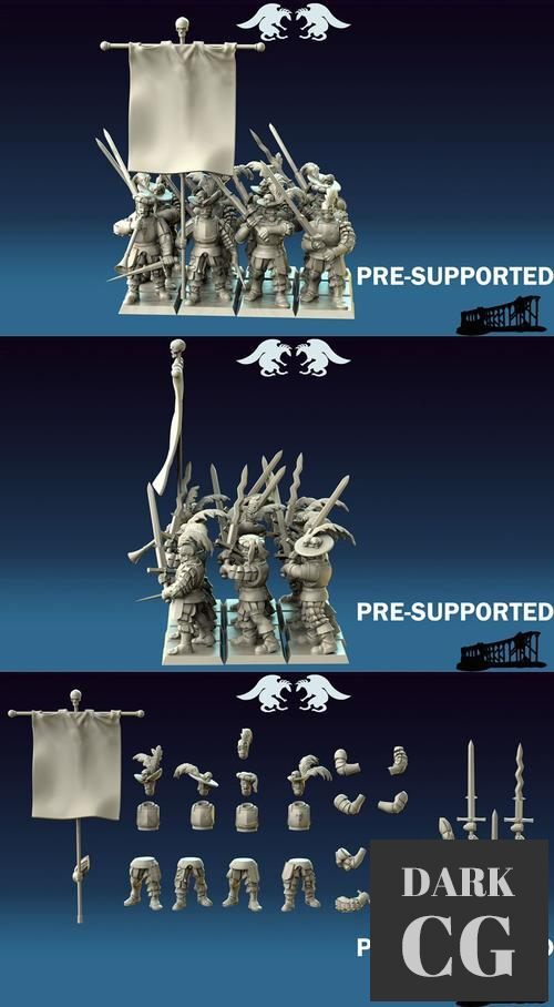 3D Model Modular Black Guard Army 3D Print