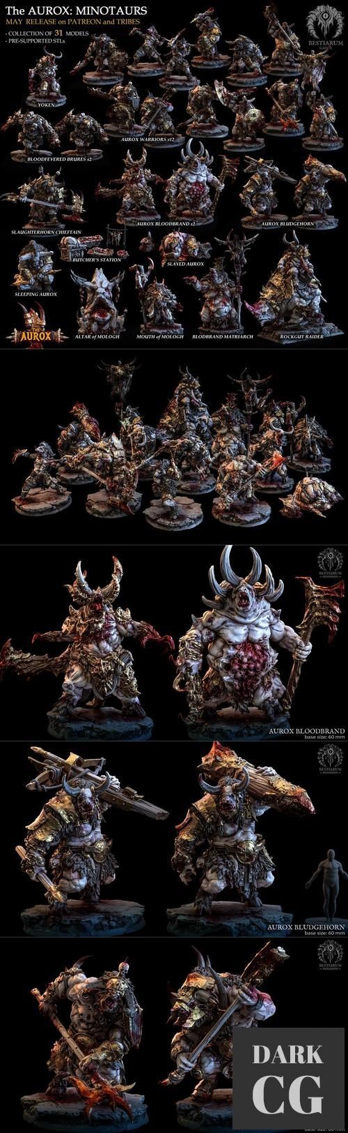 3D Model Bestiarum Miniatures Aurox Minotaurs Part 1 May 2022 3D Print