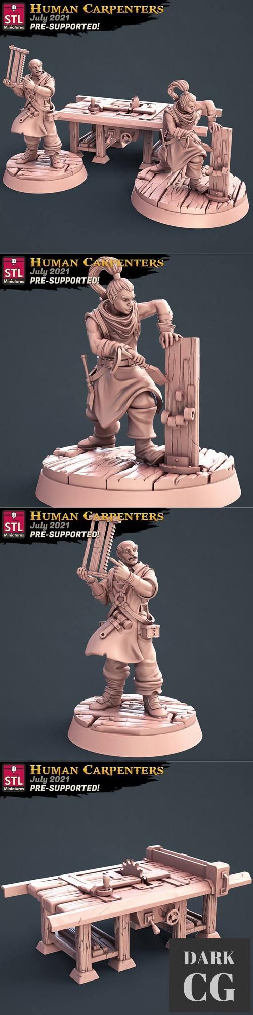 STL Miniatures - Human Carpenter – 3D Print