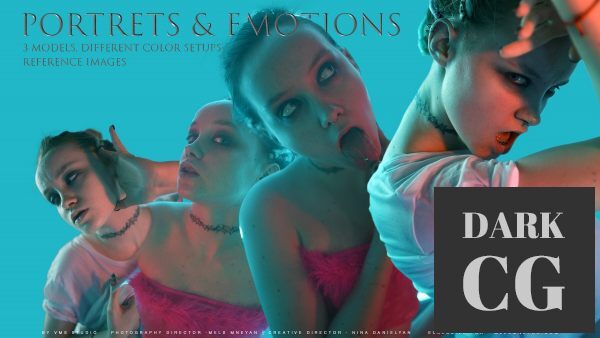 Portrets Emotions 500 3 Models Different Lighting Setups Reference Images