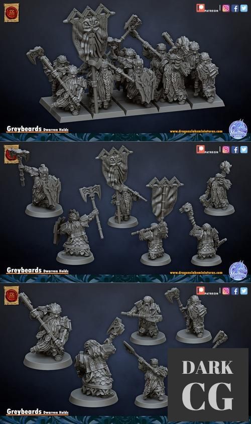 Dragon's Lake Miniaturas - Grey Beards Dwarven Holds – 3D Print