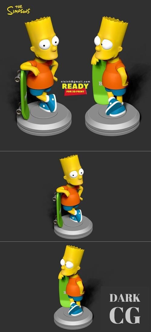 Bart Skateboarding – 3D Print