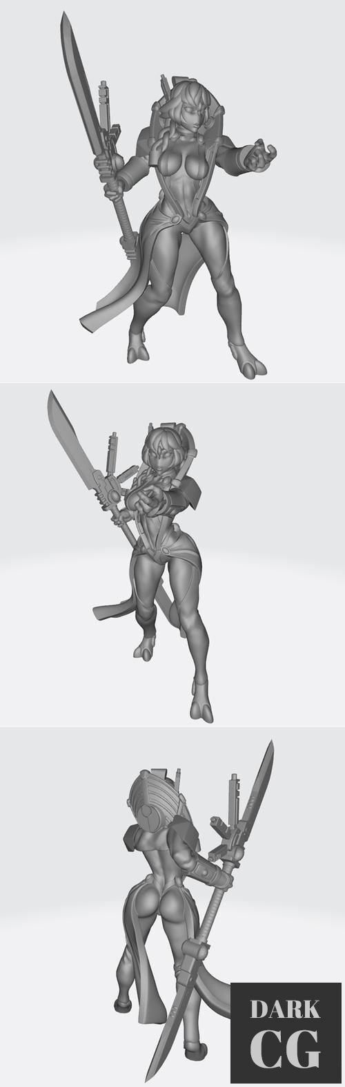 Armed half girl – 3D Print