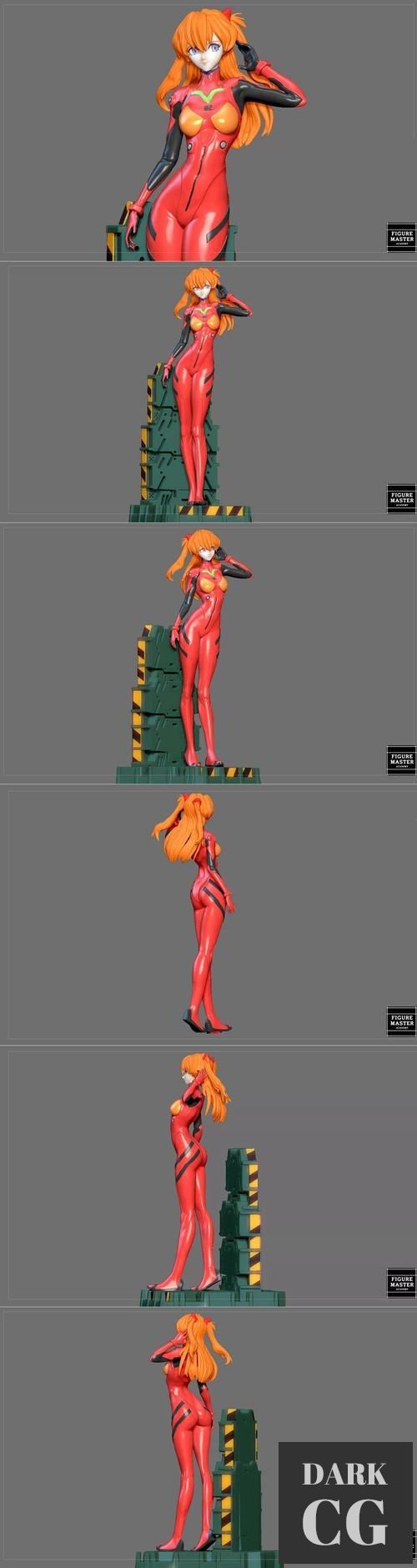 Asuka Plug Suit Evangelion Sexy Girl Statue Cute Pretty Anime Character – 3D Print