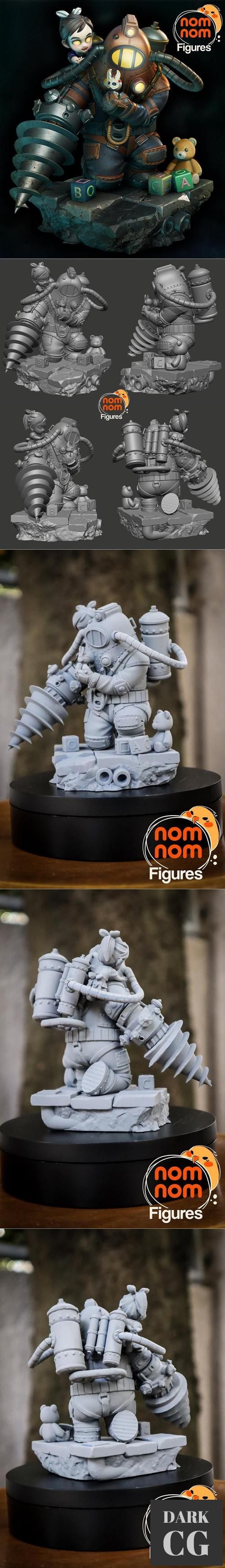 Chibi Big Daddy and Little Sister from Bioshock – 3D Print