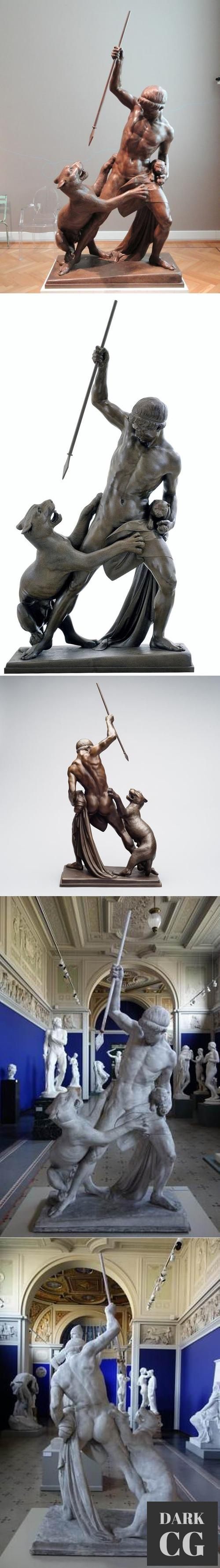 The Panther Hunter Jens Adolf Jerichau. Danish National Gallery, Copenhagen – 3D Print