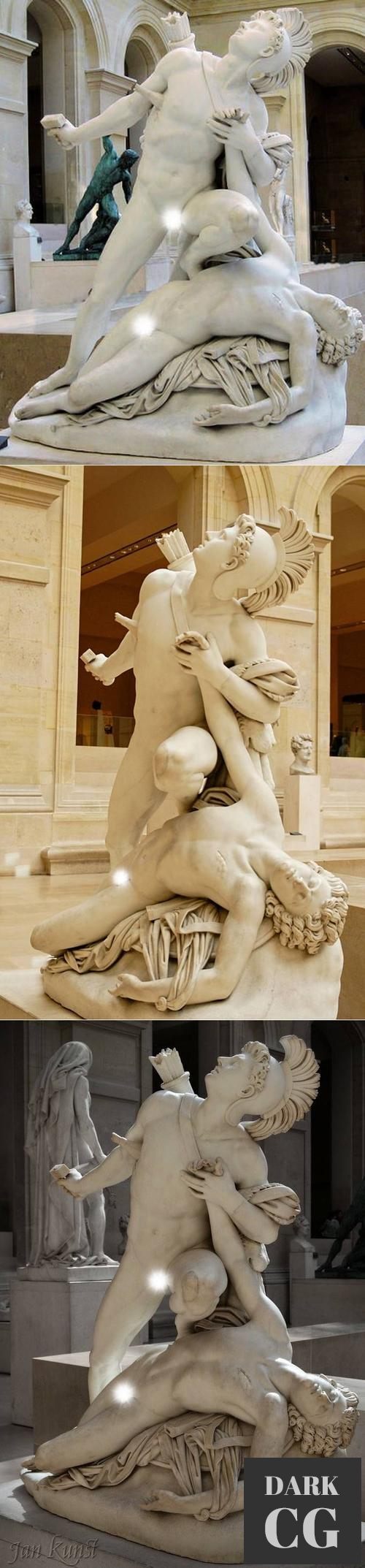 Nisus et Euryale Jean-Baptiste Roman, Louvre Paris, France – 3D Print