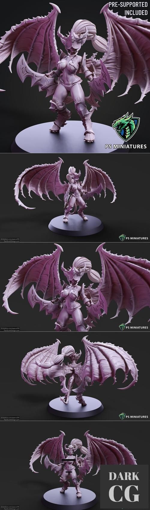Drow Demonic Valkyrie Pose 2 - Includes Pinup Variant – 3D Print