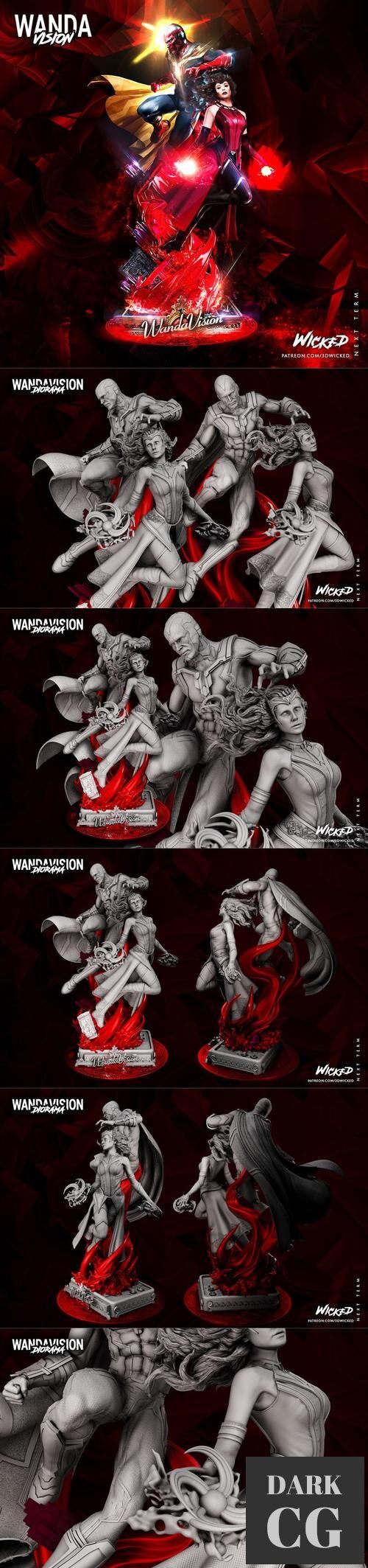 Wicked - Wanda and Visiom Sculpture Diorama – 3D Print
