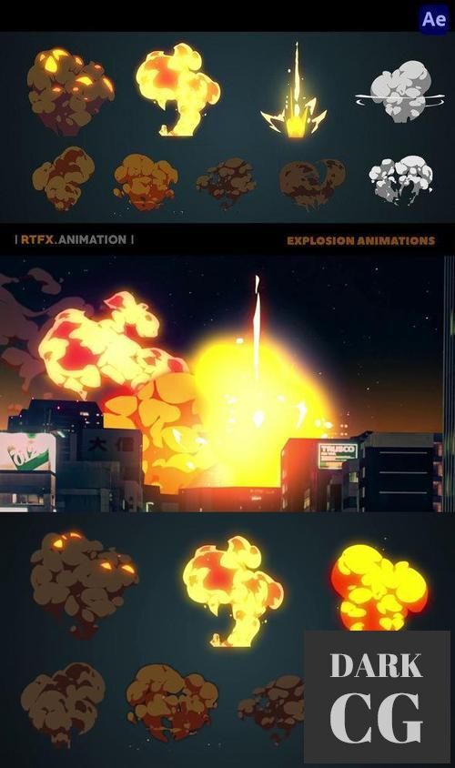 Cartoon Flash 2D FX explosions After Effects 37735216