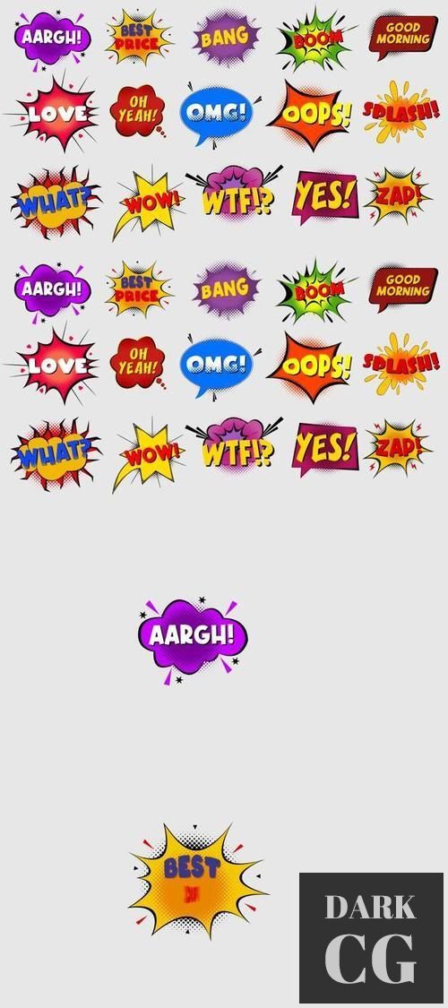 Modern Clean Comic Bubbles 37947484
