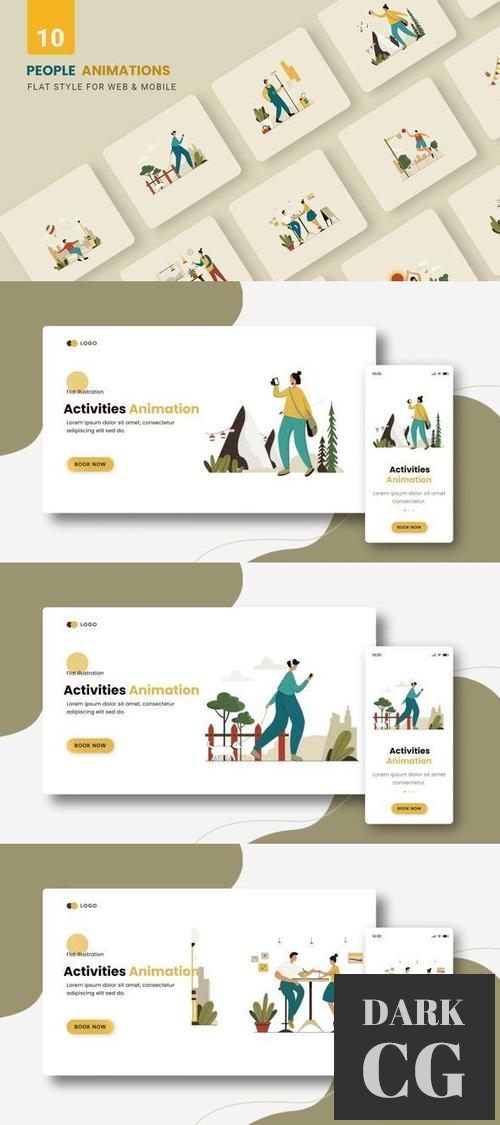 People Activities Animations Flat Concept 37911237