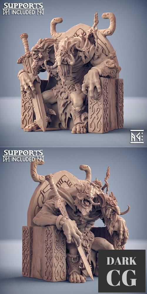 Trollking Drungvandel on his Throne – 3D Print