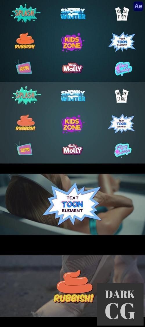 Colorful cartoon titles lower thirds 4 After Effects 37893819