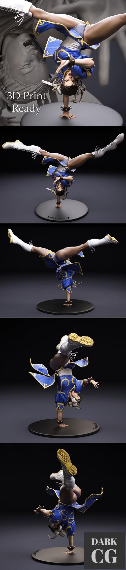 Chun-Li Spinning Bird Kick Fan Art – 3D Print