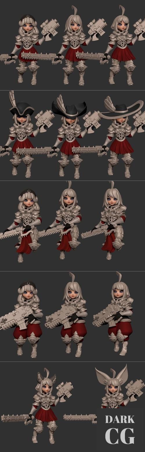 Chibi Space Nuns Figurine – 3D Print