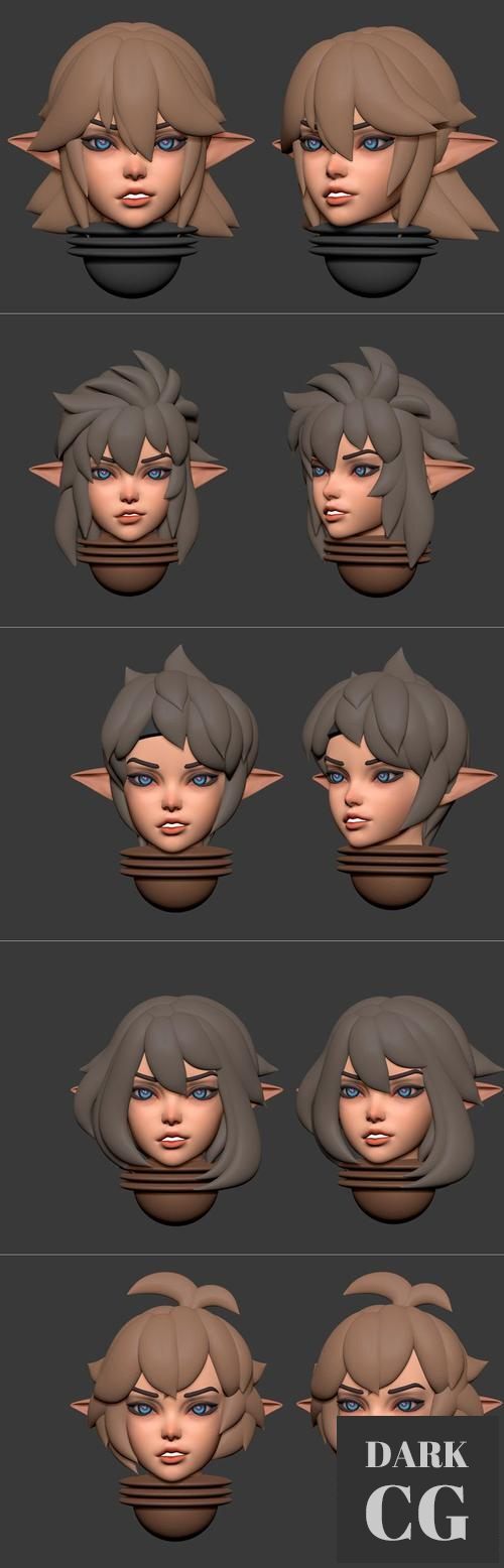 Space Elves Heads July 2021 – 3D Print