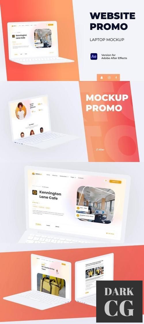 Colorful Website Promo Laptop Mockup 37848473