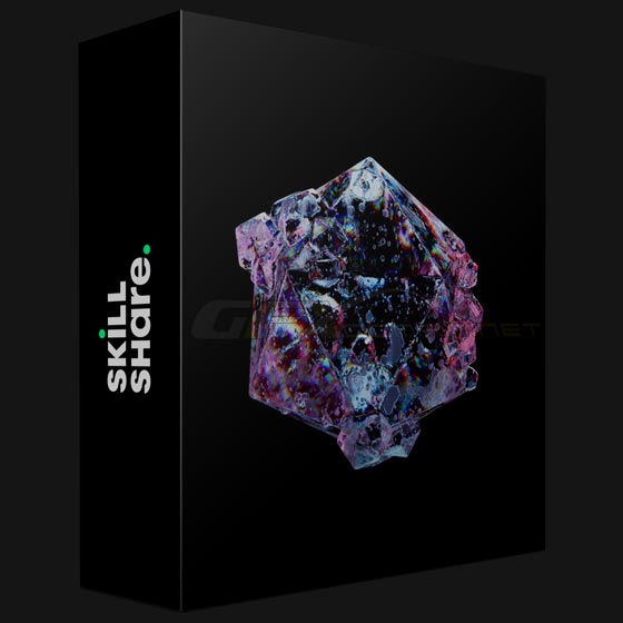 Skillshare Cinema 4D and Redshift Crystal Looking Shapes
