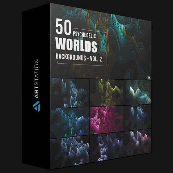 ArtStation 50 Psychedelic Worlds Backgrounds Vol 2 by Eldamar Studio