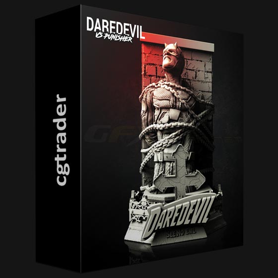 Cgtrader Wicked Marvel Netflix Daredevil Bust STLs 3D print model