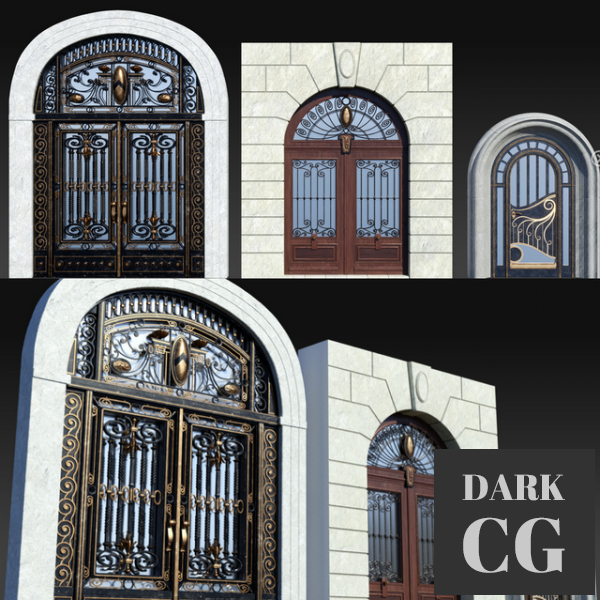 3D Model Vintage Art Nouveau Gates