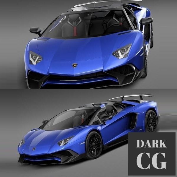 3D Model Lamborghini Aventador LP750 4 SV Roadster 2016