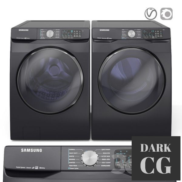 3D Model Samsung washer and dryer