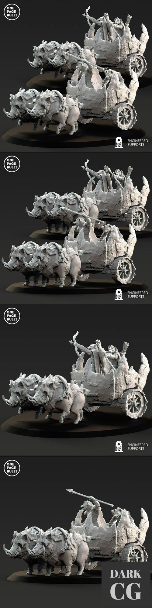 One Page Rules - Beastmen Light Chariot – 3D Print