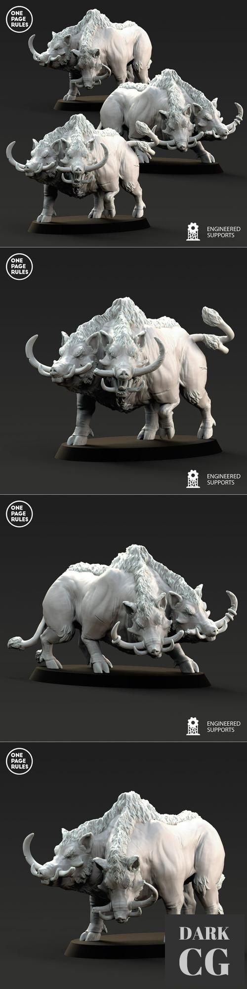 One Page Rules - Beastmen Crazed Boars – 3D Print