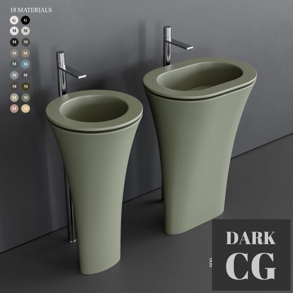 3D Model Ceramica Cielo Amedeo Freestanding Washbasin