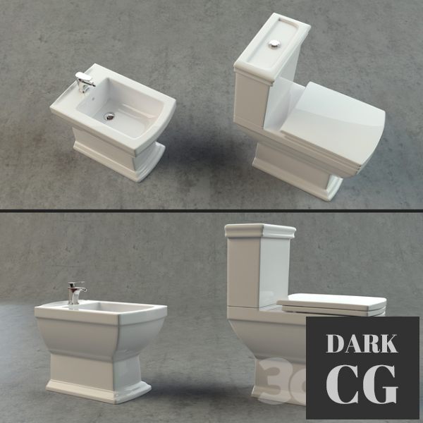 3D Model Toilet and bidet Cezares Palermo