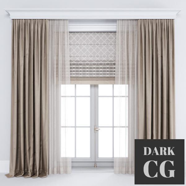 3D Model Curtain Brown