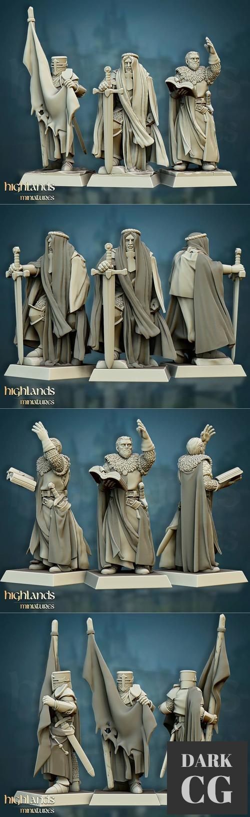 Highlands Miniatures - Crusaders Command Group – 3D Print