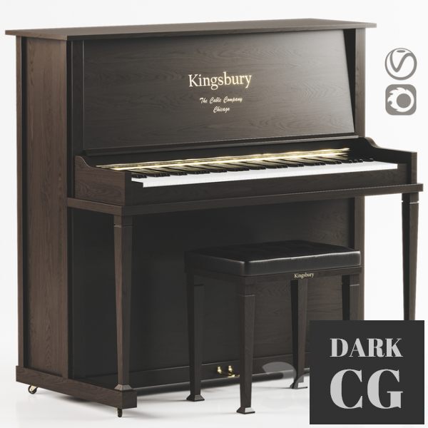 3D Model Kingsbury piano set